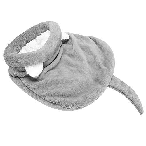 Qcwwy Kuschelige Haustier Schlafsack, Warm und Bequem, Schlafhöhle, Katzen und Hunde, Cartoon Design, Plüsch, 63 x 40 cm (Grau M) von Qcwwy
