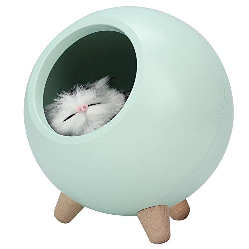 Qcwwy LED-Nachtlicht mit süßer Katze für Schlafzimmer, Stimmungslampe mit Touch-Dimmer, wiederaufladbar über USB, weiß, rosa, grün (Green) von Qcwwy