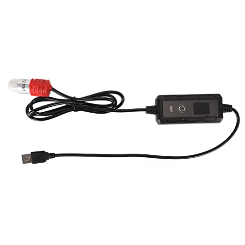Qcwwy Mini-Aquarienheizung, Speicherfunktion bei Stromausfall, USB-betriebene Tauchpumpe, LED-Anzeige, Einstellbare Aquarienheizstange, 100-240 V für Salzwasseraquarium (EU-Stecker 100‑240 V) von Qcwwy
