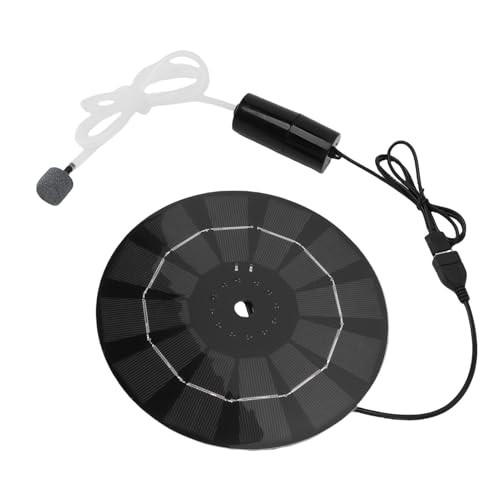 Qcwwy Monokristalline Silicon Lerator 10W Solar Teich Sauerstoffmonygenator Monokristalline Silikon Rund USB Aquarium Belüftung Pumpe für Outdoor Fischtankpool Teichgarten Erholung von Qcwwy