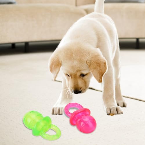 Qcwwy Multifunktionaler Haustierschnuller Kauspielzeug für Hund Katze, sicheres und beißfestes Welpen-Molar-Spielzeug, mit Sirene, 2 Stück, ziehen Sie Haustiere für Spielzeit, Training und von Qcwwy