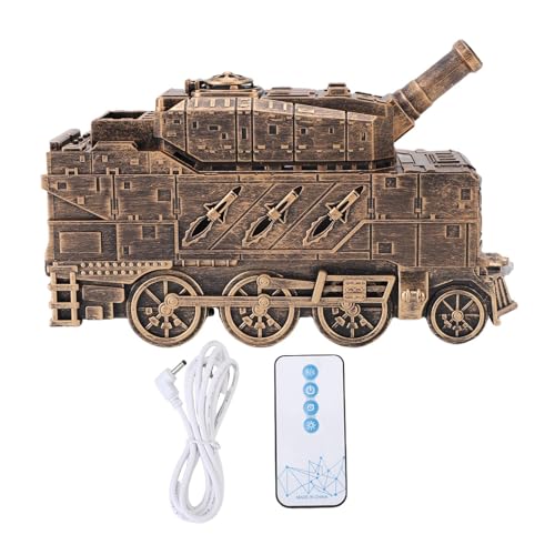 Qcwwy Panzer Aromatherapie Maschine Diffusor, Aromatherapie Diffusor Cool Mist Ultraschall Tank Diffusor mit Fernbedienung 300 Ml Moderner Ruhiger Kühlnebelbefeuchter für (antike Bronze) von Qcwwy
