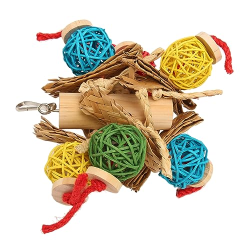 Qcwwy Papageien-Kauspielzeug, Lebendiges Farben-Design, Papageien-Rattan-Kugeln, Kauspielzeug Erhöht den Spaß und Lindert Ängste, Bunte Papageien-Rattan-Kugeln, Spielzeug für Vögel von Qcwwy