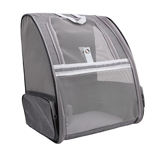 Qcwwy Pet Carrier -, Faltbare Atmungsaktive, Leichte Verstellbare Schultergurte Welpenträger -Taschen mit Gepolsterten Haustierversorgungen, die für Reiseflächen Täglich Geeignet Sind (Grey) von Qcwwy