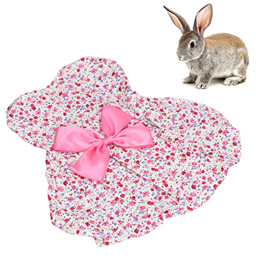 Qcwwy Pet Rock, Lovely Bunny Bow Dress Small Pet Pink Cute Princess Floral Rock für Party-Hochzeits-Reisen von Qcwwy