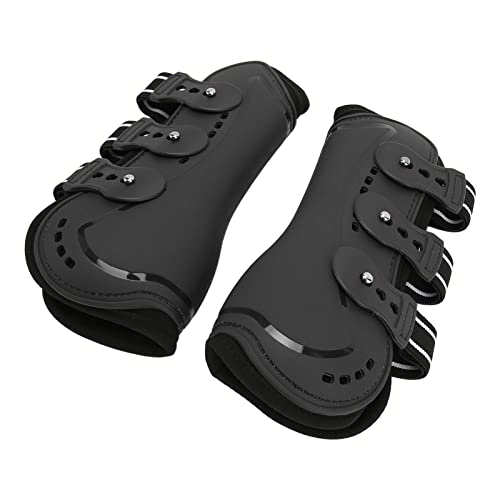 Qcwwy Pferdepflegeprodukte, Schlagfestigkeit, Stoßdämpfend, Atmungsaktiv, Pferdebeinschutz, Verstellbar, Vorne Offen, Streichkappe, Pferdesehnenstiefel, (Groß) von Qcwwy