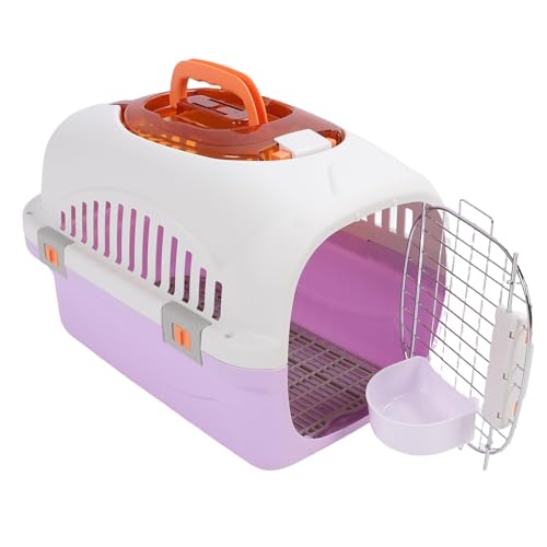 Qcwwy Plastik -Haustierträger, Pet Dog Zwinger Mehrere Lüftungsschlitze und Windows Travel Hundekiste Katzenträger mit Ultra -leichtem Tragbarem Zwingbaren Kennelflugzeug (Black) von Qcwwy