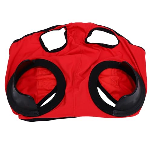 Qcwwy Professionelle Leistungsausrüstung, Snug Fit & Secure, Premium Material & Comfort, Leuchtend Rote Augenabdeckung Kapuze mit Pferdefliegenmaske, Visionsschutz für Renntraining von Qcwwy