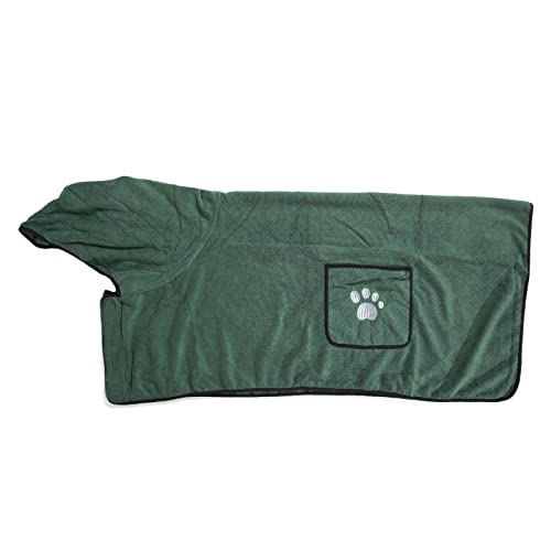 Qcwwy Schnell Trocknender Hunde-Bademantel, Saugfähiger Haustier-Bademantel mit Kapuze und Bund, Polyester, Weicher Hunde-Bademantel, Handtuch, Badezimmer, Pool, Strand-Trockentuch für (M) von Qcwwy