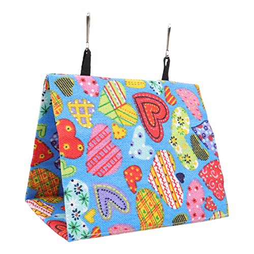 Qcwwy Segeltuch-Vogel-Hängezelt, Ruheversteck für Papageien, Hausbett mit Haken, Bunte Hängematte für Nymphensittiche (17 * 11 * 15CM) von Qcwwy