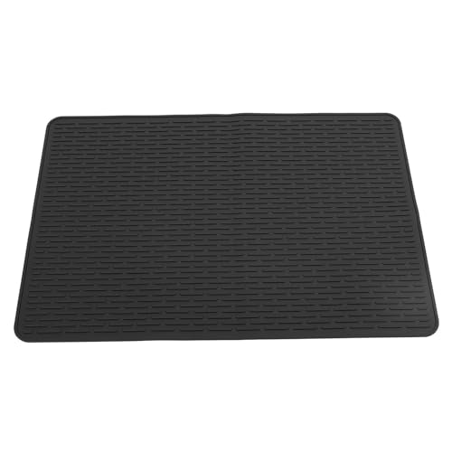 Qcwwy Silikon-Katzenstreumatte, rutschfeste Fangmatte, Vielseitige Futtermatte, Katzenstreu-Fangmatte, um das Verrutschen von Haustieren zu Verhindern (Black) von Qcwwy