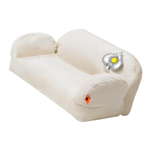Qcwwy Sofa -Bett -Haustier Bang Seufzse SIGHE Big Cat Big Cat Bett für Kleine Hunde und Abnehmbare Atmungsaktive und Atmungsaktive Holländische Haus (Doppelsitz, Beigeweiß) von Qcwwy