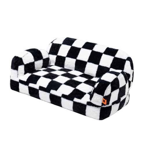 Qcwwy Sofa -Bett -Haustier Bang Seufzse SIGHE Big Cat Big Cat Bett für Kleine Hunde und Abnehmbare Atmungsaktive und Atmungsaktive Holländische Haus (Doppelsitz, Schwarz und Weiß) von Qcwwy