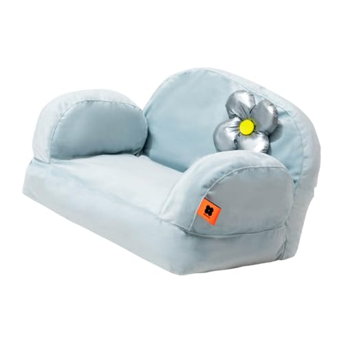 Qcwwy Sofa -Bett -Haustier Bang Seufzse SIGHE Big Cat Big Cat Bett für Kleine Hunde und Abnehmbare Atmungsaktive und Atmungsaktive Holländische Haus (Einzelsitz, Hellblau) von Qcwwy