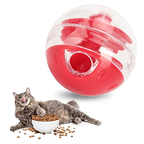 Qcwwy Spielzeugball für Undichtes Katzenfutter, Interaktiver Langsamer Futterspender, Puzzleball für Katzen, Leckerli-Spender, Spielzeug für Gelangweilte Katzen, Lindert Langeweile, von Qcwwy