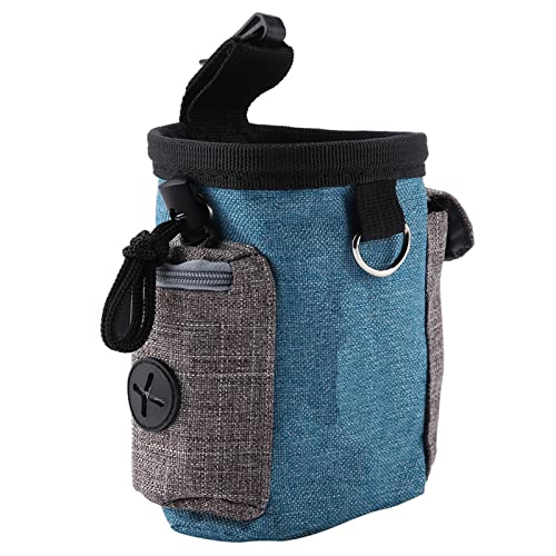 Qcwwy Taschen, Trainingstasche mit Mehreren Taschen für Hundefutter und Zubehör und Futtertasche mit Veränderbarem Bund für Haustiere (Himmelblau) von Qcwwy