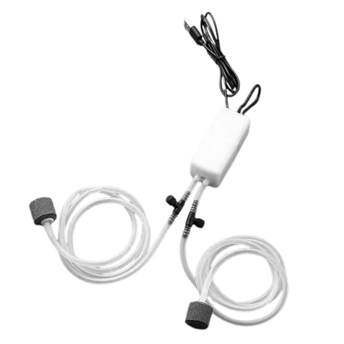 Qcwwy USB-Aquarium-Luftpumpe, USB-Aquarium-Sauerstoffpumpe, Mini-Angel-Sauerstoff-Luftpumpe, Tragbar, Leise, Doppelter Auslass, Kleiner Luftsprudler für Aquarium mit Luftstein und Qcwwy USB-Aquarium-Luftpumpe, USB-Aquarium-Sauerstoffpumpe, Mini-Angel-Sauerstoff-Luftpumpe, Tragbar, Leise, Doppelter Auslass, Kleiner Luftsprudler für Aquarium mit Luftstein und von Qcwwy