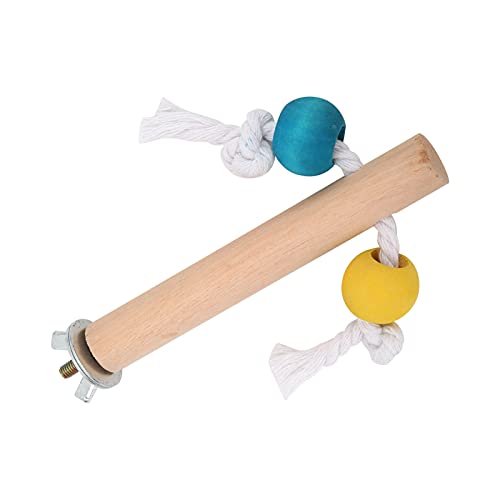 Qcwwy Vogel-Stehstock mit Baumwollseil, Vogelkäfig Barsch Holzsitzstangen für Vogelkäfige Sitzstangen für Vogelkäfig Vogel-Stehstock Vögel(1,5 * 10 cm, Blau) von Qcwwy