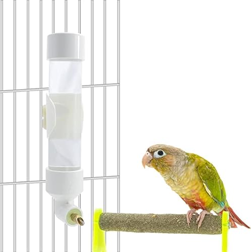 Qcwwy Vogeltränke, Automatisches Tränkegerät für Papageien (Weiß) von Qcwwy
