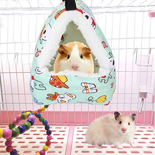 Qcwwy Warme Grüne Winter-Hängematte für Hamster, Hängendes Bettnest für Kleine Haustiere, Langlebiger Rückprallschwamm, für Sugar Glider-Meerschweinchen, Bedruckter Baumwollstoff, Qcwwy Warme Grüne Winter-Hängematte für Hamster, Hängendes Bettnest für Kleine Haustiere, Langlebiger Rückprallschwamm, für Sugar Glider-Meerschweinchen, Bedruckter Baumwollstoff, von Qcwwy