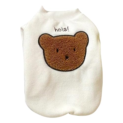 Qcwwy Warme Haustierkleidung, Winterbekleidung aus Polyester, Modisches Design, Einfach Anzuziehen, Perfekte Passform, für Teddy, Bichon, Zwergspitz, Pudel, Yorkie und Schnauzer (White) von Qcwwy
