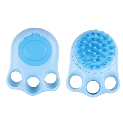 Qcwwy Weiches Hunde Shampoo Broming mit Körperwachsspender, Ergonomische Form der Beinfläche, eine Multi -funktionale Badezimmermassagepinsel für Tiefe Reinigung, Hunde für für Sie -Slip. (Blue) von Qcwwy