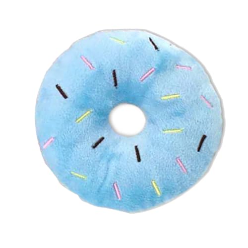 Qcwwy Weiches Plüsch-Donut-Kauspielzeug für Hunde mit Geräuschemittierendem Quietscher, Bissfest für Hunde und Katzen, Zahnreinigung, Vielseitig Einsetzbar von Qcwwy