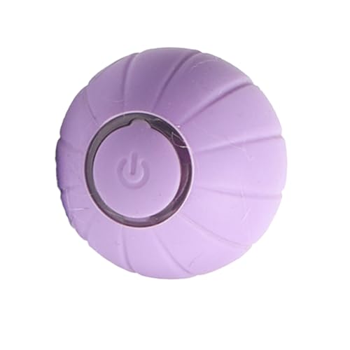 Qcwwy Wiederaufladbarer Silikon-Rollball mit Hindernisvermeidung, Ton und Licht, Geeignet für Katzen und Hunde, Interaktives Haustierballspielzeug (Lila) von Qcwwy