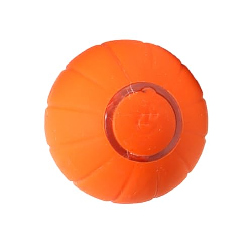 Qcwwy Wiederaufladbarer Silikon-Rollball mit Hindernisvermeidung, Ton und Licht, Geeignet für Katzen und Hunde, Interaktives Haustierballspielzeug (Orange) von Qcwwy