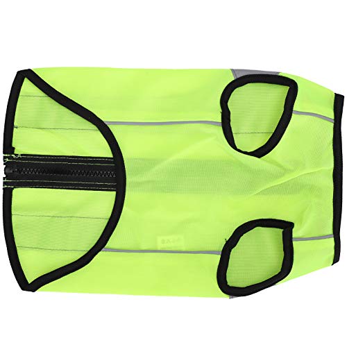 Reflektierende Weste für Hunde, Warnweste für Hunde, Sicherheitskleidung, Leuchtende Jacke, Leichte Haustier-Nachtsicherheitskleidung, Reflektierende Weste mit Reißverschluss(M-Leuchtendes Grün) von Qcwwy