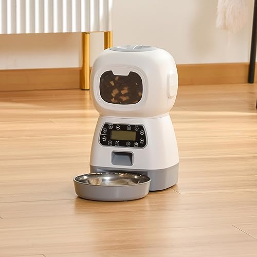 Smart Pet Feeder Timing Sprachaufzeichnung Telefonsteuerung Katze Hundefutterspender für den Innenbereich 3,5 L EU-Stecker von Qcwwy