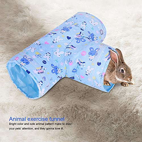 Tiertunnelspielzeug für Hamster, Robust und Langlebig, Weich und Bequem, Niedliches Tiermuster, Perfekter Übungstunnel (Blue) von Qcwwy
