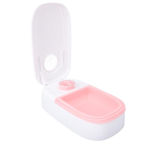Trockene Nassfutter Split Feeder Automatic Haustier Feeder Tragbare Kleine Plastik Trocken und Nasse Haustiernahrungsschalenspender für Hunde Katzen, die Katze Tägliche Waren Füttern (Rosa) von Qcwwy