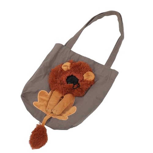 Verstellbare Halsgröße für Haustiere, Canvas-Umhängetasche mit Show-Head-Design, Atmungsaktive und Ausbruchsichere Hundetragetasche für Reisen, Camping (dunkelgrau) von Qcwwy