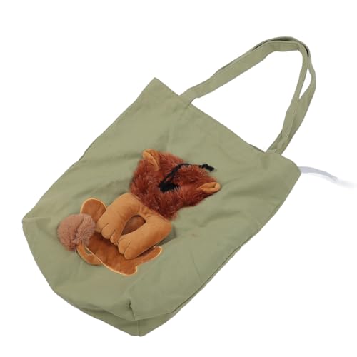 Verstellbare Halsgröße für Haustiere, Canvas-Umhängetasche mit Show-Head-Design, Atmungsaktive und Ausbruchsichere Hundetragetasche für Reisen, Camping (hellgrün) von Qcwwy