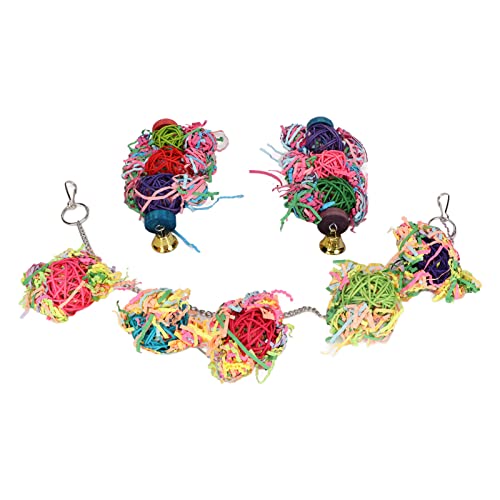 Vogel-Papageien-HäNgespielzeug, Vogelfutter-Wandspielzeug mit Haken, Papageien, die Schredderball Suchen, Einfach zu Installierendes Vogelfutter-Spielzeug mit 2 Rattan-Ballschnur FüR Vogelhaustier Vogel-Papageien-HäNgespielzeug, Vogelfutter-Wandspielzeug mit Haken, Papageien, die Schredderball Suchen, Einfach zu Installierendes Vogelfutter-Spielzeug mit 2 Rattan-Ballschnur FüR Vogelhaustier von Qcwwy
