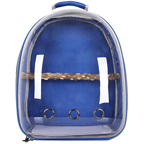 Vogel Reisetasche, Vogel Carrier Rucksack Space Capsule Clear Bubble Window Small Animal Travel Backpack Transparent Backpack Breathable Papagei Backpack (Deep Blue) von Qcwwy