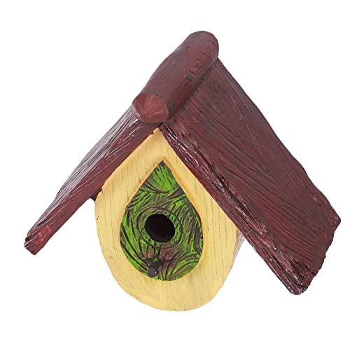 Vogelhaus, Haus aus Harz für Kolibri aus Harz, 17 x 15 x 10 cm, zum Aufhängen für den Garten (Gelb) von Qcwwy