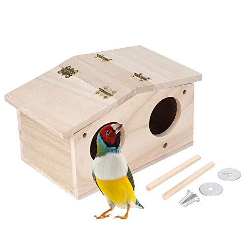 Vogelhaus aus Holz für Papageien und Schwalben, sicher und langlebig, mit belüftetem Design, ideal für Naturliebhaber von Qcwwy