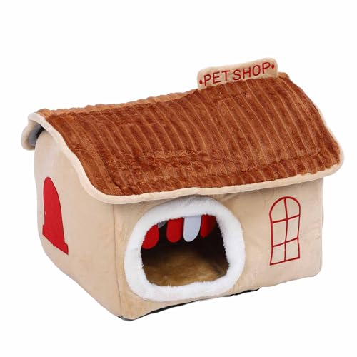 Warm Isoliertes Katzenhaus, Abnehmbares, Waschbares, Weiches Haustierbett für den Innenbereich mit Dekoration aus Schwammmaterial für Kleine und Mittelgroße Haustiere, Erhöhter Warm Isoliertes Katzenhaus, Abnehmbares, Waschbares, Weiches Haustierbett für den Innenbereich mit Dekoration aus Schwammmaterial für Kleine und Mittelgroße Haustiere, Erhöhter von Qcwwy