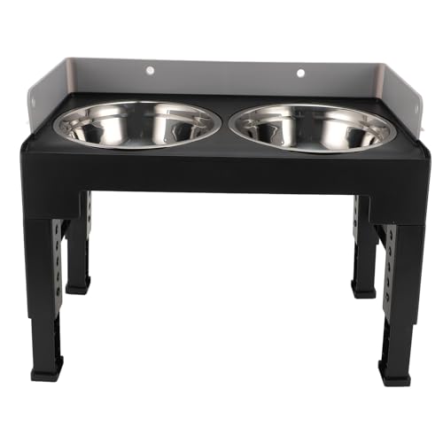 Wassernapf für Hunde, Design mit doppelter Schüssel, erhöhter Futterstation, tragbar, für Haustiere, Wassernapf für Haustiere (Grau) von Qcwwy