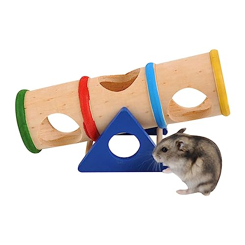 Holzhamsterspielzeug, Holztunnelröhre für Hamster, Holzmäuse-Kauspielzeug, Käfigzubehör, Hohlstamm-Versteck-Übungsröhre für Rennmäuse und Hamster Qeepucak von Qeepucak