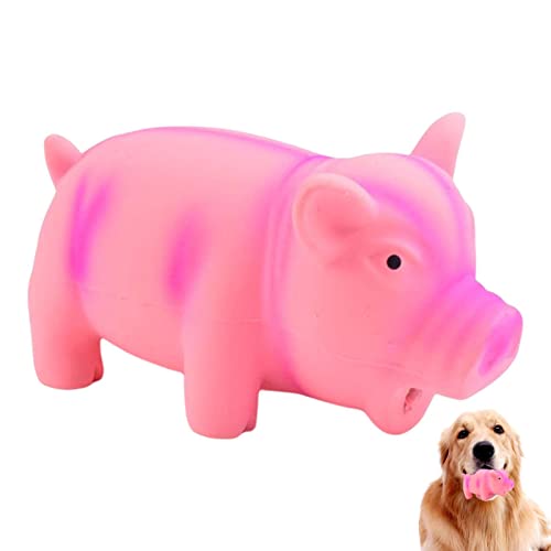 Qeepucak Schwein Hund Quietschendes Spielzeug - Grunting Pig Hundespielzeug, das grunzt für kleine mittelgroße Hunde | Langlebiges, selbstspielendes Hundequetschspielzeug zum Zahnbeißen von Qeepucak