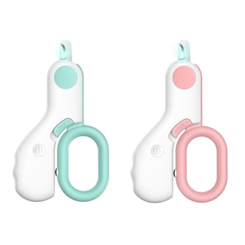 Qerwsdty 2 STK LED-Nagelknipser für Haustiere, Katzen-Nagelknipser, Katzen-Nagelknipser für Hauskatzen, Hasen-, Kätzchen- und Hunde-Nagelknipser von Qerwsdty