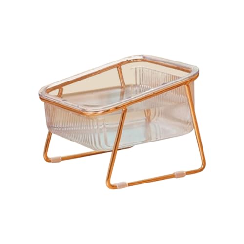 Qerwsdty Einzelnapf für Haustiere, Transparent, mit Fuß, Katzennapf, Wasser Trinken, Katzenfutter mit Ständer, Erhöhter Wasserspender, Hundenapf, Zubehör, Einfach zu Ver von Qerwsdty