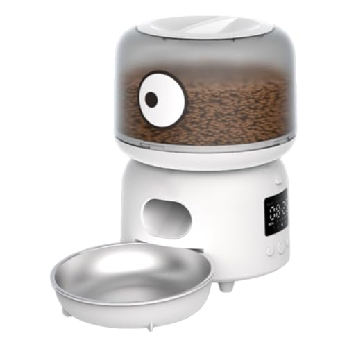 Qerwsdty Tuya 2.4G Wi-Fi 3L Automatische Futterspender, APP-Steuerung, Futterspender für Hunde mit Edelstahlnapf, EU-Stecker von Qerwsdty