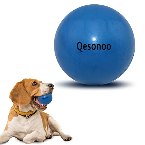 Qesonoo Hundebälle, unzerstörbar, Vollgummi, federnd für Hunde, aggressive Kauer, große Rassen, ungiftig, schwimmend, hohe Elastizität, mittel zum Kauen, Spielen und Trainieren. von Qesonoo