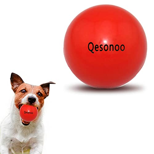 Qesonoo Hundebälle, unzerstörbar, Vollgummi, federnd für Hunde, aggressive Kauer, große Rassen, ungiftig, schwimmend, hohe Elastizität, mittel zum Kauen, Spielen und Trainieren. von Qesonoo