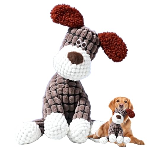 Qetroi Hundespielzeug Kleine Hunde, 2025 Neue Hundespielzeug für Zahnsenken und Langeweile, Interaktives hundespielzeug quietschend, Geeignet für Kleine und Mittlere Hunde (Brauner Hund) von Qetroi