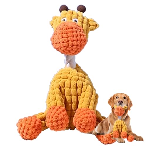 Qetroi Hundespielzeug Kleine Hunde, 2025 Neue Hundespielzeug für Zahnsenken und Langeweile, Interaktives hundespielzeug quietschend, Geeignet für Kleine und Mittlere Hunde (Giraffe) von Qetroi
